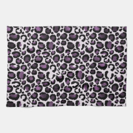 ブラックパープルヒョウ印刷 キッチンタオル