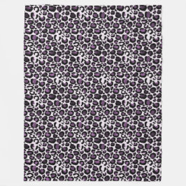 ブラックパープルヒョウ印刷 フリースブランケット