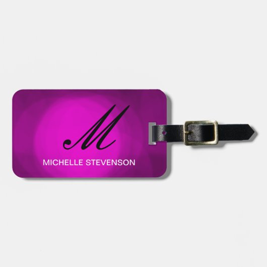 ブラックパープルピンクカスタマイズモノグラムラゲージタグ ラゲッジタグ (正面横)