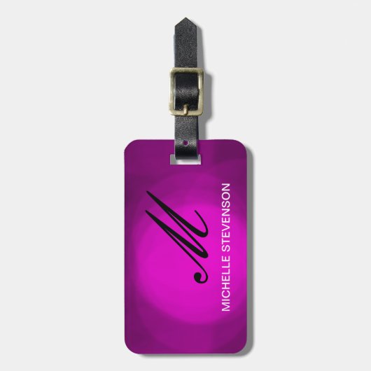 ブラックパープルピンクカスタマイズモノグラムラゲージタグ ラゲッジタグ (正面縦)
