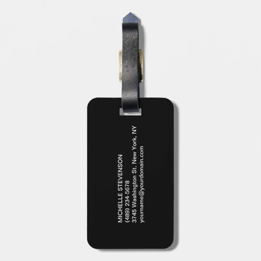 ブラックパープルピンクカスタマイズモノグラムラゲージタグ ラゲッジタグ (裏面縦)