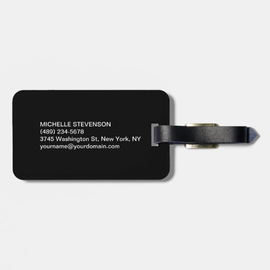 ブラックパープルピンクカスタマイズモノグラムラゲージタグ ラゲッジタグ (裏面横)