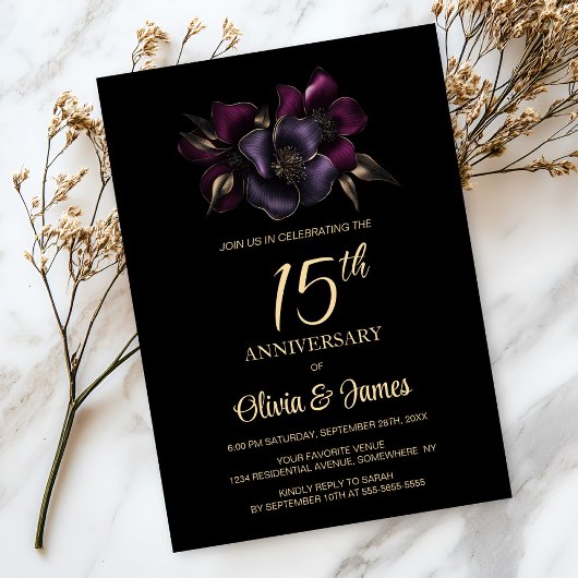 ブラックパープルピンクフローラ15周年記念 招待状