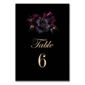 ブラックパープルピンク結婚フローラのテーブル番号 テーブルナンバー (正面)