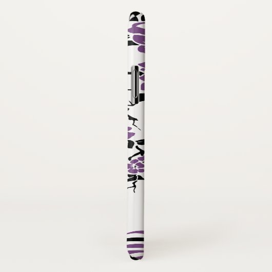 ブラックパープルピーコック&さくらんぼの花アールヌーボー Case-Mate iPhoneケース (裏面/右)