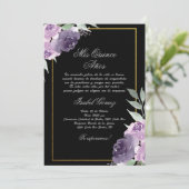 ブラックパープルフラワーキンセアニェラ 招待状 (スタンド正面)
