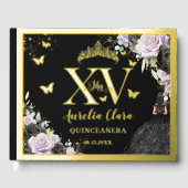 ブラックパープルフローラキンセアニラクリン15 XV金ゴールド ゲストブック (正面)