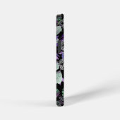 ブラックパープルフローラタイポグラフィカスタム iPhoneケース (右側面)