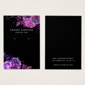 ブラックパープルフローラホルダーイヤリングディスプレイカード (正面&裏面)