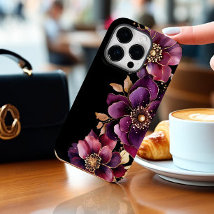 ブラックパープルフローラ Case-Mate iPhone 14 PROケース
