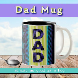 ブラックパープルブルーグリーン素晴らしいパパ父の日 ツートーンマグカップ