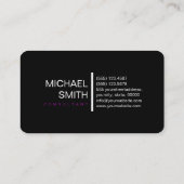 ブラックパープルプロフェッショナルエレガントモダン 名刺 (裏面)