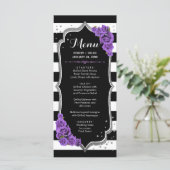 ブラックパープルホワイトシルバーメニューカード プログラム (スタンド正面)