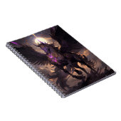 ブラックパープルユニコーンファンタジーアート ノートブック (右側)