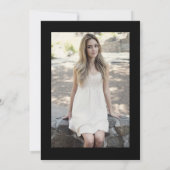 ブラックパープルライツフォトサプライズSweet 16 招待状 (裏面)