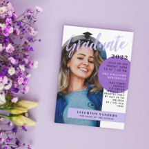 ブラックパープルレトロアーチフォト卒業