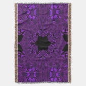 ブラックパープルロータス3 スローブランケット (正面縦)