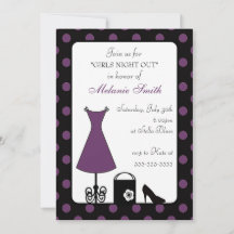 ブラックパープル水玉模様ガールズナイトアウト