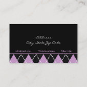 ブラックパープル白アーガイルトレンディー名刺 名刺 (裏面)