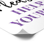 ブラックパープル紙吹雪お救済願いサイン ポスター (角)