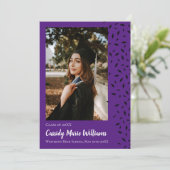 ブラックパープル紙吹雪卒業発表 招待状 (スタンド正面)