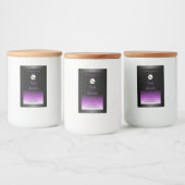 ブラックパープル製品ラベルソフトグリッターロゴ付き フードラベル (ボトル)