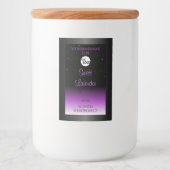 ブラックパープル製品ラベルソフトグリッターロゴ付き フードラベル (正面)