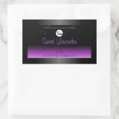 ブラックパープル製品ラベルソフトグリッターロゴ付き 長方形シール (バッグ)