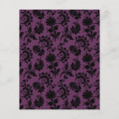 ブラックパープル金ゴールドフローラ結婚ゴシック チラシ (裏面)