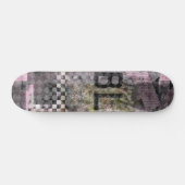 ブラックパープルbコラージュアートon skateboard スケートボード (横)