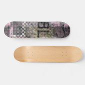 ブラックパープルbコラージュアートon skateboard スケートボード (横)