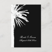 ブラックパームの葉垂直ビーチ結婚式 エンクロージャーカード (裏面)