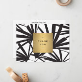 ブラックパームエレガントフロンズサンキューノーテカード ノートカード (正面/裏面インサイチュ)