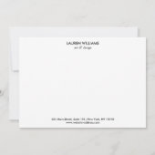 ブラックパームエレガントフロントズ金ゴールド名Notecard ノートカード (裏面)