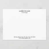 ブラックパームエレガントフロントズ金ゴールド名Notecard ノートカード (裏面)