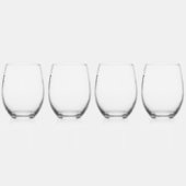 ブラックパームツリーガラスタンブラー ステムなしワイングラス (左)