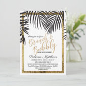 ブラックパームツリーフロントズ金ゴールド縁どブルンチバブリー 招待状 (スタンド正面)