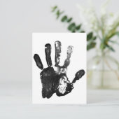 ブラックパームプリントデザイン ポストカード (スタンド正面)