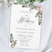 ブラックパームロマンス結婚式招待状 招待状