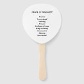 ブラックパーム木ビーチ結婚式式プログラム ハンドファン (裏面)