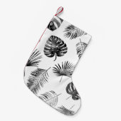 ブラックパーム葉ヴィンテージ：シームレス。 スモールクリスマスストッキング (正面 (吊り時))