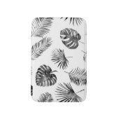 ブラックパーム葉ヴィンテージ：シームレス。 バスマット (正面縦)