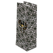 ブラックパールレースとボウ ワインギフトバッグ (裏面アングル)