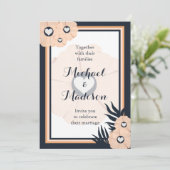 ブラックパールワトゥシタカオフローラ結婚式招待状 招待状 (スタンド正面)