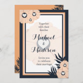 ブラックパールワトゥシタカオフローラ結婚式招待状 招待状 (正面/裏面)