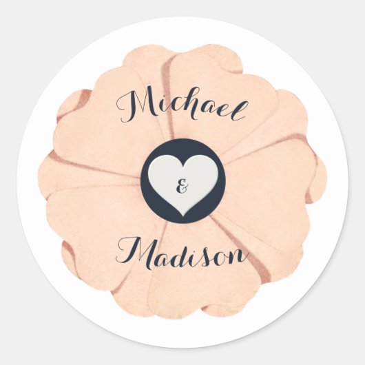 ブラックパールワトゥシタカオ結婚封筒用シール ラウンドシール (正面)