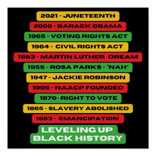 ブラックヒストリのタイムラインの平準化 ポスター (正面)