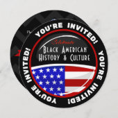 ブラックヒストリイベントカスタマイズ可能招待状 招待状 (正面/裏面)