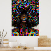 ブラックヒストリカリーンメラニンガール魔法クイーンシエスタ ポスター (キッチン)