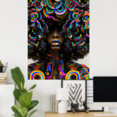 ブラックヒストリカリーンメラニンガール魔法クイーンシエスタ ポスター (ホームオフィス)